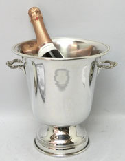 Sektkühler Champagner Kühler zwei Handhaben versilbert H. 25,0 cm Ø 24,0 cm, € 350,00