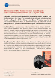 Veranstaltungsflyer mit Veranstaltungstext in italienischer Sprache, Seite 2