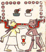 L'humanité est sous l'emprise millénaire des reptiles - Codex mexicain Laud, planche 34.