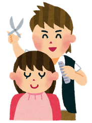 美容院でカット