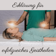 Geistheilung, Energiearbeit an einer blonden Frau