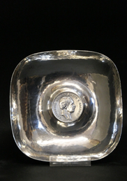 Münzschale,925er Silber, Friedrich August König v. Sachsen 1909, 3 Mark, Maizena