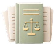 Icône représentant des documents administratifs et une balance illustrant les règles de la micro-entreprise pour les secrétaires indépendantes.