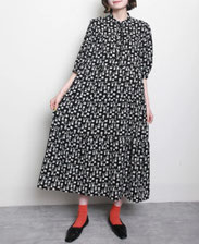 ティアードフリントワンピース  【SALE】4,880円(税込)  レトロ感のあるワンピースです