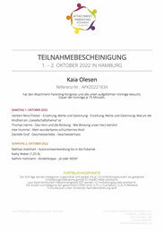 Teilnahmebescheinigung AP-Kongress Hamburg