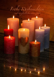 Weihnachtskarten, Neujahrskarten, A5, hochformat, hochformatig, Weihnachtskarten A5, Neujahrskarten A5, Schweiz, bestellen, mit Kerzenlicht, Kerzenlichter, 