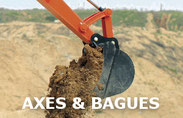 axes et bagues mini pelle kubota