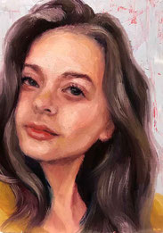 ノリコミシマの描く人物画、油絵、norico mishima’s portrait oil painting.
