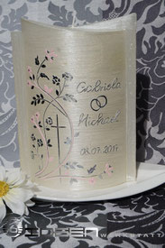 Hochzeitskerze silber rose