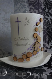 Taufkerze mit Holz, Taufkerze Lebensbaum, Kerze Taufe mit Lebensbaum, Taufe, Baby, Geschenk Taufe, Geschenk Geburt, Taufe Kirche, Christliche Taufe, Taufsymbole