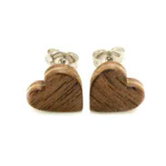 Ohrringe aus holz - Nussherz - Hochzeitsschmuck für Damen