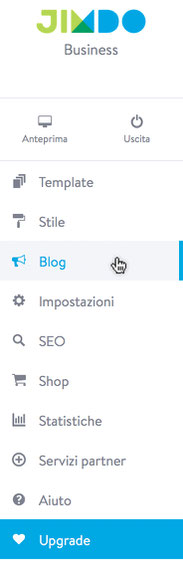 funzioni di Jimdo - come creare un blog