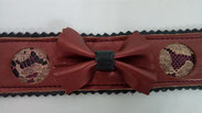 manchette, bracelet, cuir, dentelle, large
