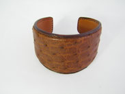 manchette, bracelet, cuir, lézard, large