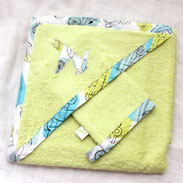 Cape de bain eponge vert anis voiture