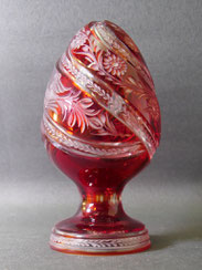 Fein Geschliffenes Glasei Rot," FABERGE STYLE" St.Petersburg, Made in Russia, € 125,00