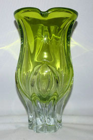 Chribska Czech Crysstal by Josef Hospodka Kristallglas Vase hellgrün H. 27,5 cm, € 170,00