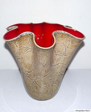 Murano Fazzoletto Vase, Taschentuch Vase, 50er Jahre, Überfangglas, 27,5 cm, € 325,00