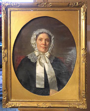 Jean Mathieu Nisen 1857 Öl auf Leinwand Portrait Dame Biedermeier 77,5 x 62,5 cm, € 750,00