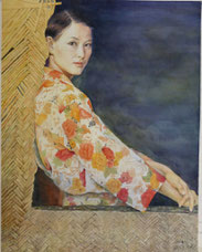 Großes Aquarell Japanische Schönheit im Kimono Xiangping signiert 76,4 x 59,5 cm, € 900,00