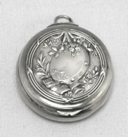Runde Pillen-Puder-Dose mit Spiegel Frankreich Silber Innen vergoldet D. 4,0 cm