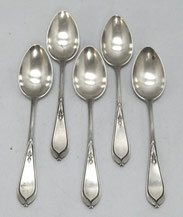 5er Satz Kaffeelöffel "Bremer Lilie" Koch & Bergfeld 800er Silber L. 13,0 cm, € 177,00