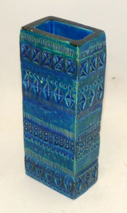 Bitossi Keramik by Aldo Londi, Rimini Blue, rechteckige Vase, 22,3 cm,€ 69,00