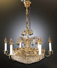 Großer Kristall Lüster Deckenlampe 12-Flammig H. 83,0 cm D. 69,0 cm, € 1650,00
