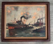 Harbor Scene by De Luria