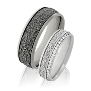 Trauringe in Weissgold mit Brillanten aus der Ehering Kollektion Stone von der Goldschmiede OBSESSION in Zürich und Wetzikon.