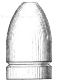 Zylindroogivales Spitzgeschoss mit schwacher Reifelung und abgeplatteter Spitze (Bayer. Infanteriegewehr, Muster 1858)