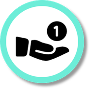 Icon showing hand with money