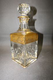 St louis Thistle Gold Karaffe eckig, Kristallglas vergoldet H: 23,9 cm, 650 ml,, € 895,00