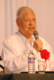 講演する李登輝氏=7月31日午後