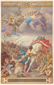 Joseph Blanc's "The Battle of Tobiac" is one of the monumental murals illlustrating French history commisioned by the Thrid Republic in the 1880s