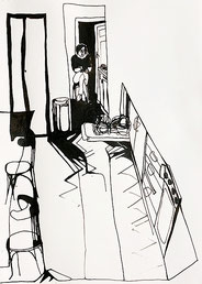 Nina Gross Kunst Zeichnung art selbst in der küche