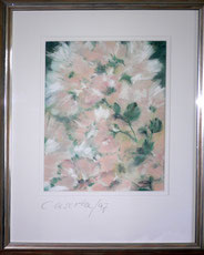 Rosa Blüten, Gemälde 50 x 65 gerahmt