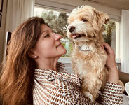 Host Nadia Balmer with her Havanese dog Nala