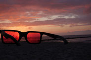 einer der seltenen Sonnenuntergänge in diesem Sommer, festgehalten am Zingster Strand