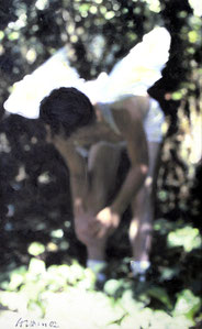 aus der Serie "Engel" 2002, Acryk, Fotodruck/Leinwand, 120x80cm