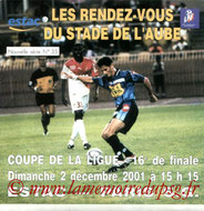 Programme  Troyes-PSG  2001-02