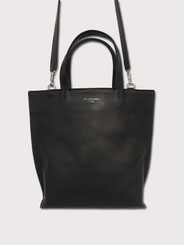  petit sac cabas cuir noir lisere noir fait main paris sellier atelier la colombe made in france