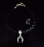 Pferdehaararmband mit einem Hufeisen Anhänger / Charm aus 925er Silber