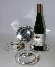 4er Set Flaschen-Untersetzer ALVIN STERLING Manufacturing Co,Rhode Island, 347 g