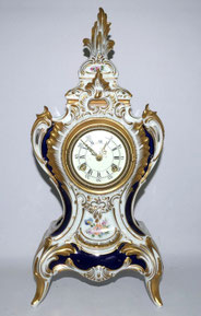 Lindner Küps Porzellan Kaminuhr Echt Cobalt Dresdner Decor handgemalt H. 50,0 cm, € 360,00