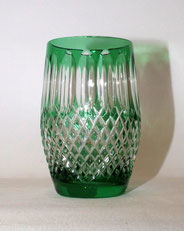 Wasserglas, Becher Tritschler Winterhalder Grün überfangen, Handschliff, 290 ml, € 40,00