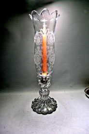 Baccarat Kristall Sturmlampe Bambou Muster Frankreich H. 41,0 cm, € 1400,00