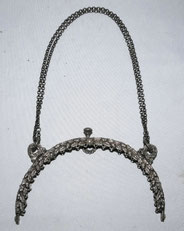 Handtaschen-Bügel Griff mit Kette Frankreich 800er Silber Minerva 14,2x10,5cm