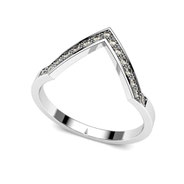 Bague chevron or blanc et diamants
