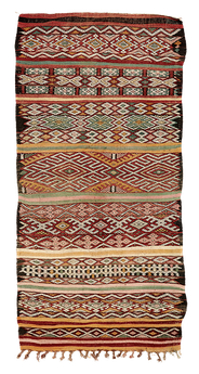 Teppich. Zürich. Vintage Kilim from the Zayan Tribe, Middle Atlas, Morocco. Handgewebter Teppich, Kelim, von Marokko.